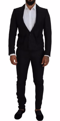 Black Polyester Men 2 Piece MARTINI Suit