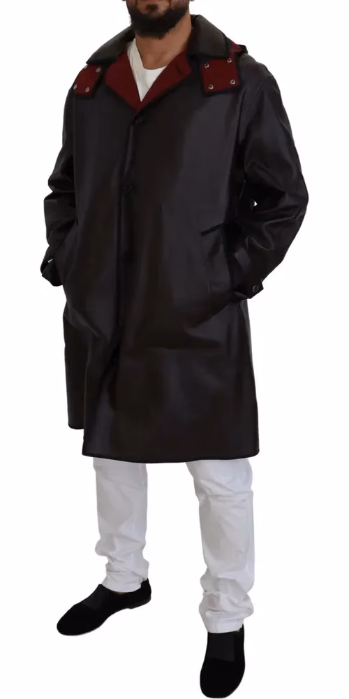 Black Trench Hooded Parka Cotton Jacket