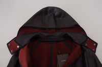 Black Trench Hooded Parka Cotton Jacket 4