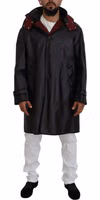 Black Trench Hooded Parka Cotton Jacket 5