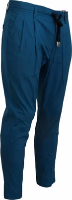Blue Cotton Chinos Trousers Pants