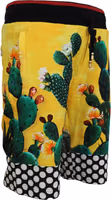 Multicolor Cactus Print Cotton Sweat Shorts 1