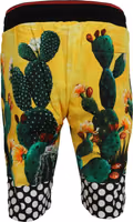 Multicolor Cactus Print Cotton Sweat Shorts 2