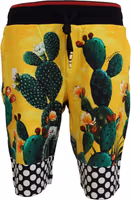 Multicolor Cactus Print Cotton Sweat Shorts 3