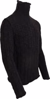 Brown Wool Knit Turtleneck Pullover Sweater 1