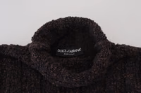 Brown Wool Knit Turtleneck Pullover Sweater 5