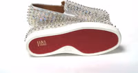حذاء رولر بوت النسائي المسطح باللونين الأبيض والشفاف 1