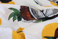 White Coconut Print Sheath Mini Silk Dress 5