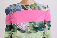 Multicolor Silk Floral Bodycon Sheath Dress 4