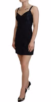 Black Fit Wool Stretch Sheath Mini Dress 2