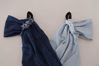Two Tone Blue Patchwork Denim Mini Dress 5