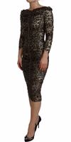 Multicolor Leopard Bodycon Sheath Midi Dress 2