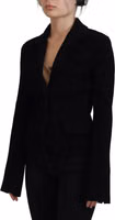 Black Button Cardigan Blazer Viscose Jacket 2