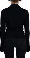 Black Button Cardigan Blazer Viscose Jacket 3