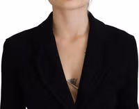 Black Button Cardigan Blazer Viscose Jacket 4