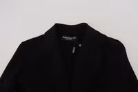 Black Button Cardigan Blazer Viscose Jacket 5