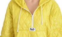 Yellow Nylon Quilted Hooded Pullover Jacket 4