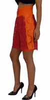 Pink Orange Lace Cotton High Waist Shorts 2