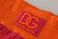 Pink Orange Lace Cotton High Waist Shorts 5