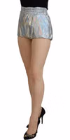 Silver Holographic High Waist Hot Pants Shorts 2
