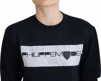 Black Printed Long Sleeves Pullover Sweater 4