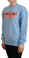 Light Blue Logo Printed Long Sleeves Sweater 2