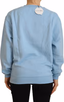 Light Blue Logo Printed Long Sleeves Sweater 3