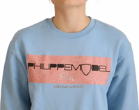 Light Blue Logo Printed Long Sleeves Sweater 4