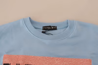 Light Blue Logo Printed Long Sleeves Sweater 5