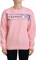 Pink Printed Long Sleeves Pullover Sweater 1