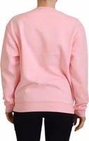 Pink Printed Long Sleeves Pullover Sweater 3