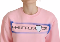 Pink Printed Long Sleeves Pullover Sweater 4