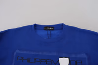 Blue Printed Long Sleeves Pullover Sweater 5