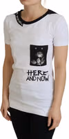 White Cotton T-shirt Crewneck T-shirt 2