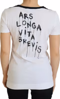 White Cotton T-shirt Crewneck T-shirt 3