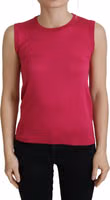 Pink Silk Vest Pullover Crewneck Tank Top 1