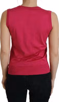 Pink Silk Vest Pullover Crewneck Tank Top 3