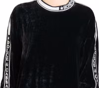 Black Velvet Crewneck Pullover Sweater 2