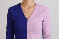 Multicolor V-neck Viscose Long Sleeves Sweater 4