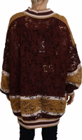 Multicolor Lace V-neck Pullover Sweater 3