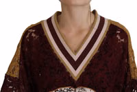 Multicolor Lace V-neck Pullover Sweater 4