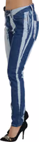 Cobalt Blue Stripes Skinny Denim Cotton Jeans 2