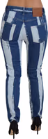 Cobalt Blue Stripes Skinny Denim Cotton Jeans 3