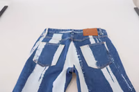 Cobalt Blue Stripes Skinny Denim Cotton Jeans 5