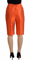 Orange Silk High Waist Cropped Pants 3