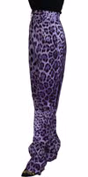 Purple Leopard Print High Waist Pants 2