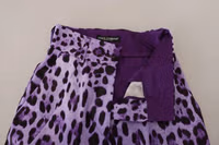 Purple Leopard Print High Waist Pants 4