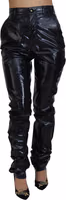 Black Nylon High Waist Skinny Pants 1