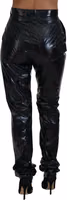 Black Nylon High Waist Skinny Pants 3