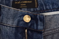 Blue Tattered Skinny Denim Cotton Jeans 5